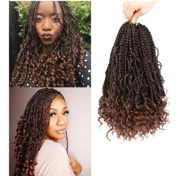 14" Goddess Crochet Boho Box Braids Color T1B/30 - Picture 1 of 12